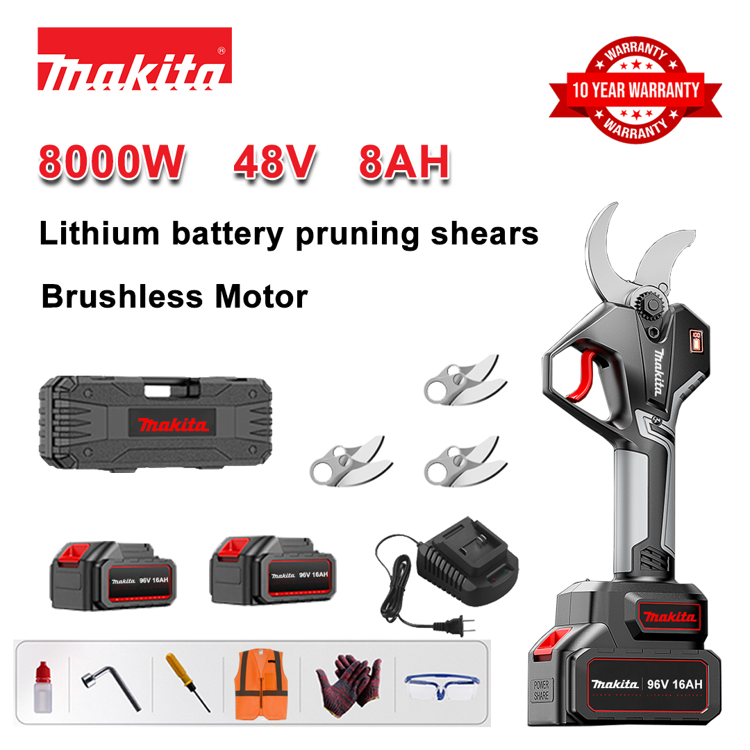 8000W škare za rezidbu s litijskom baterijom bez četkica + 48V8Ah baterija * 2 + nož ​​od legure sk9 * 3 + punjač + LED zaslon snage + kutija za alat + ulje za podmazivanje + zaštitne naočale + 10 godina jamstva