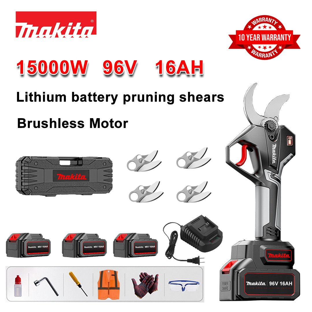 Škare za rezidbu s litijskom baterijom od 15000 W bez četkica + baterija od 96 V16 Ah * 3 + nož ​​od legure sk9 * 4 + punjač + LED zaslon napajanja + kutija s alatom + ulje za podmazivanje + zaštitne naočale + 10 godina jamstva
