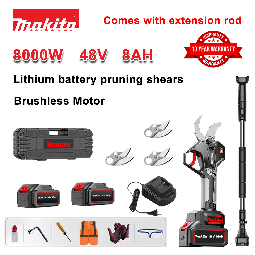 [Produžna šipka 1,5~5m] 8000W litijske baterijske škare za rezidbu bez četkica + 48V8Ah baterija * 2 + nož ​​od legure sk9 * 3 + punjač + LED zaslon snage + kutija za alat + ulje za podmazivanje + sigurnosne naočale + 10 godina jamstva