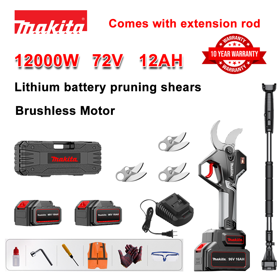 [Produžna šipka 1,5~5m] 12000W litijske baterijske škare za rezidbu bez četkica + 78V12Ah baterija*2+oštrica od legure sk9*3+punjač+LED zaslon napajanja+kutija s alatom+ulje za podmazivanje+zaštitne naočale+10 godina jamstva